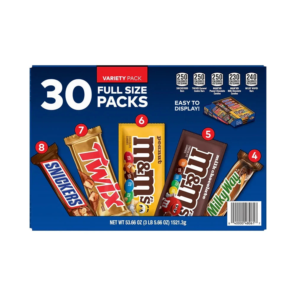 M&M-Mars Candy Bars: 30-Piece Variety Pack