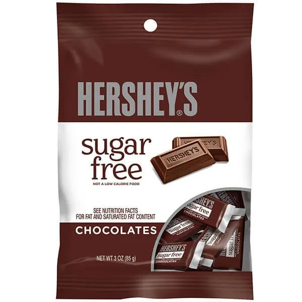 Sugar Free Hershey's Milk Chocolate Miniature Candy Bars Peg Bags: 12-Piece Case